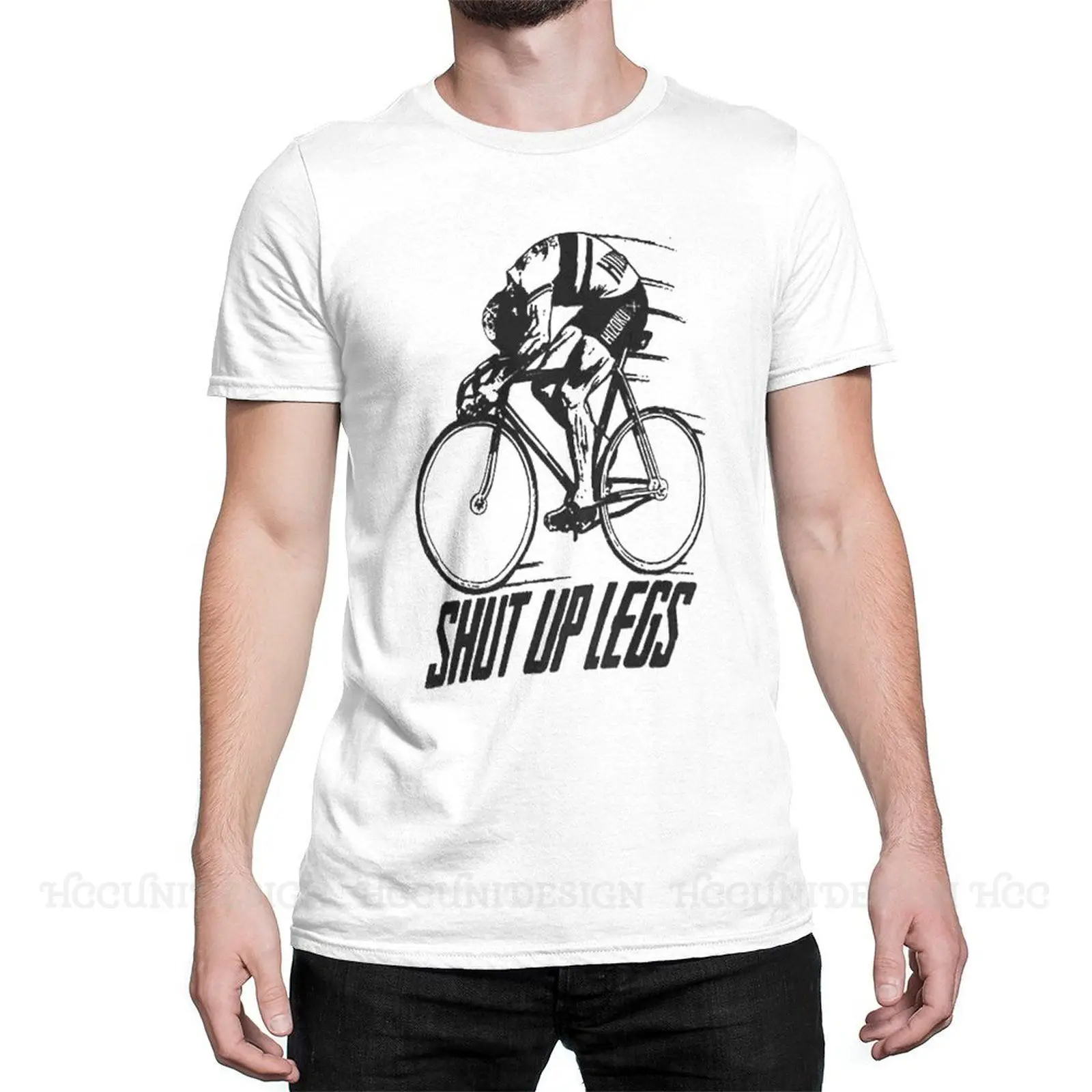 คุณภาพสูงผู้ชาย Shut Up ขาอารมณ์ขัน Action TShirt ขี่จักรยานผ้าฝ้ายเสื้อ Tees Harajuku สำหรับผู้ใหญ่ Camisetas