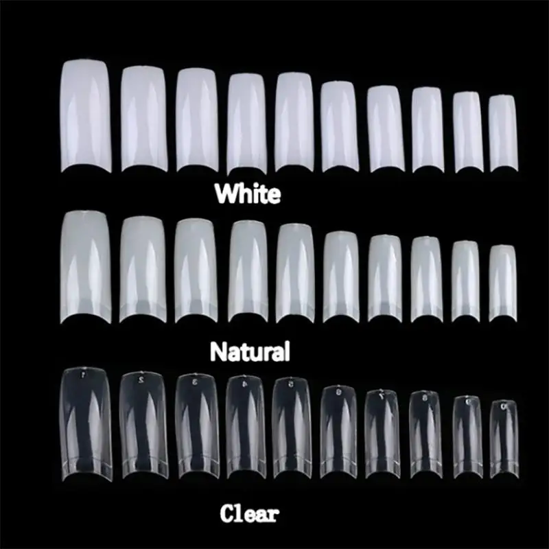 500 шт./компл. накладные ногти для французского маникюра искусственные половинный