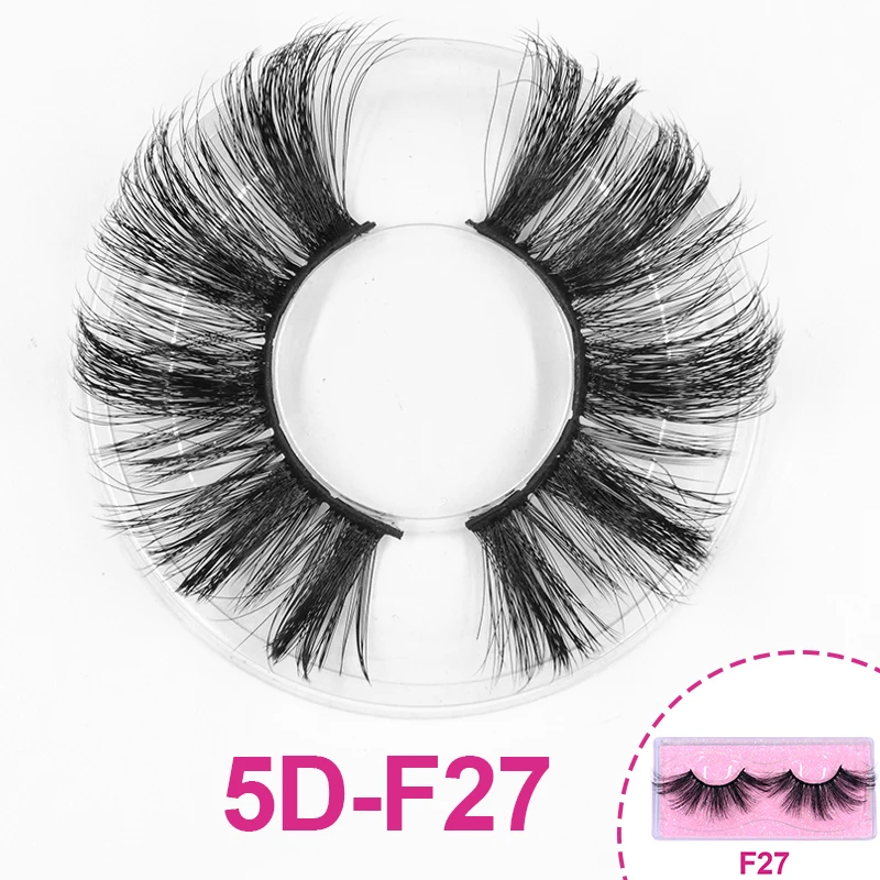 

3D False Long Eyelashes 25mm Wispies Extra Large High Dense Mink Eye Lashes in Bulk Professional Lashes Vendor