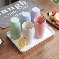 5pcsset wheat straw tea cup eco friendly family toothbrush cup for home coffee tea milk drinking bathroom kitchen cups