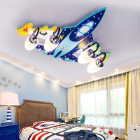 american blue fighter ceiling lamp boy bedroom childrens room light cartoon lovely color led aircraft ceiling lamp