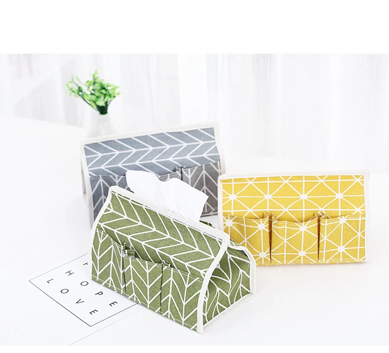 Хлопок лен художественная коробка для салфеток держатель крышка комнаты