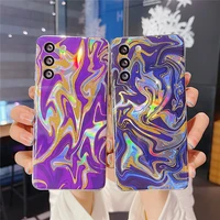 lovely laser glitter marble phone case for samsung a12 42 32 52 72 s21 plus ultra soft imd lens protection shockproof back cover
