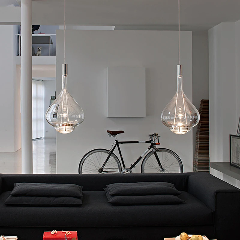 Prezzo Lampade A Sospensione A LED A Risparmio Energetico Nordiche Postmoderne Lampada A Sospensione In Vetro Di Arte Creativa Semplice Per Bar Camera Da Letto Soggiorno Sala Da Pranzo