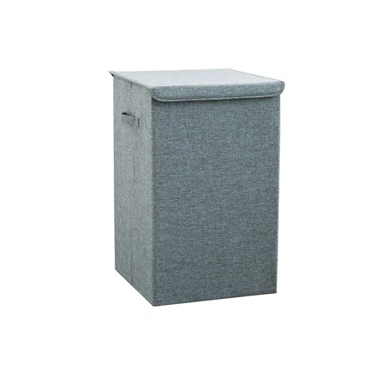 

Cotton Laundry Basket with Cover Bathroom Laundry Basket Large Kitchen Storage Basket Home Collapsible Waterproof Laundry Hamper