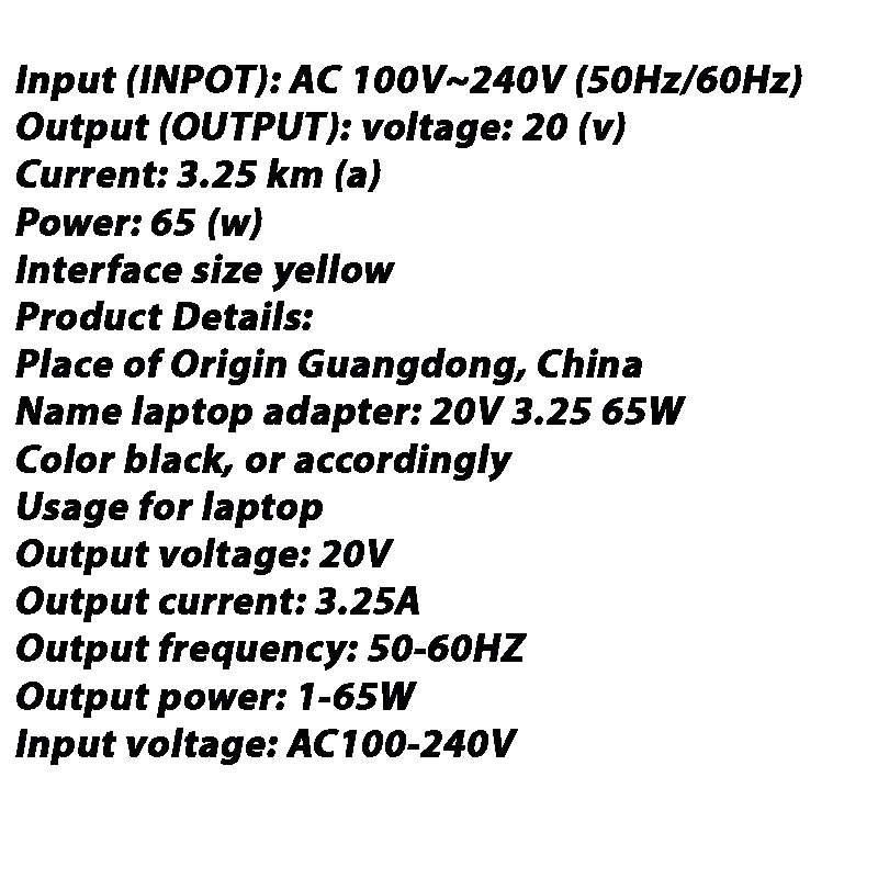 20V 3.25A 65 Вт AC Мощность адаптер ноутбука Зарядное устройство для lenovo X1 углерода E431 E531 S431 T440s T440 X230s X240 X240s G410 G500 G505