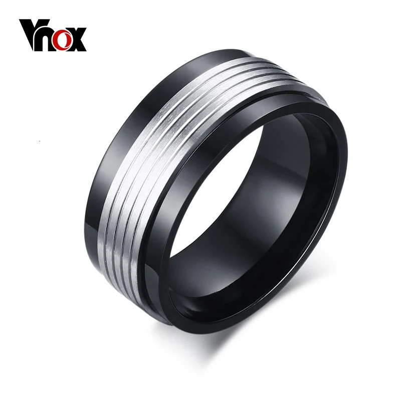 Vnox черный Spinner Кольца для Для мужчин ювелирные изделия панк свадебные изделия|ring