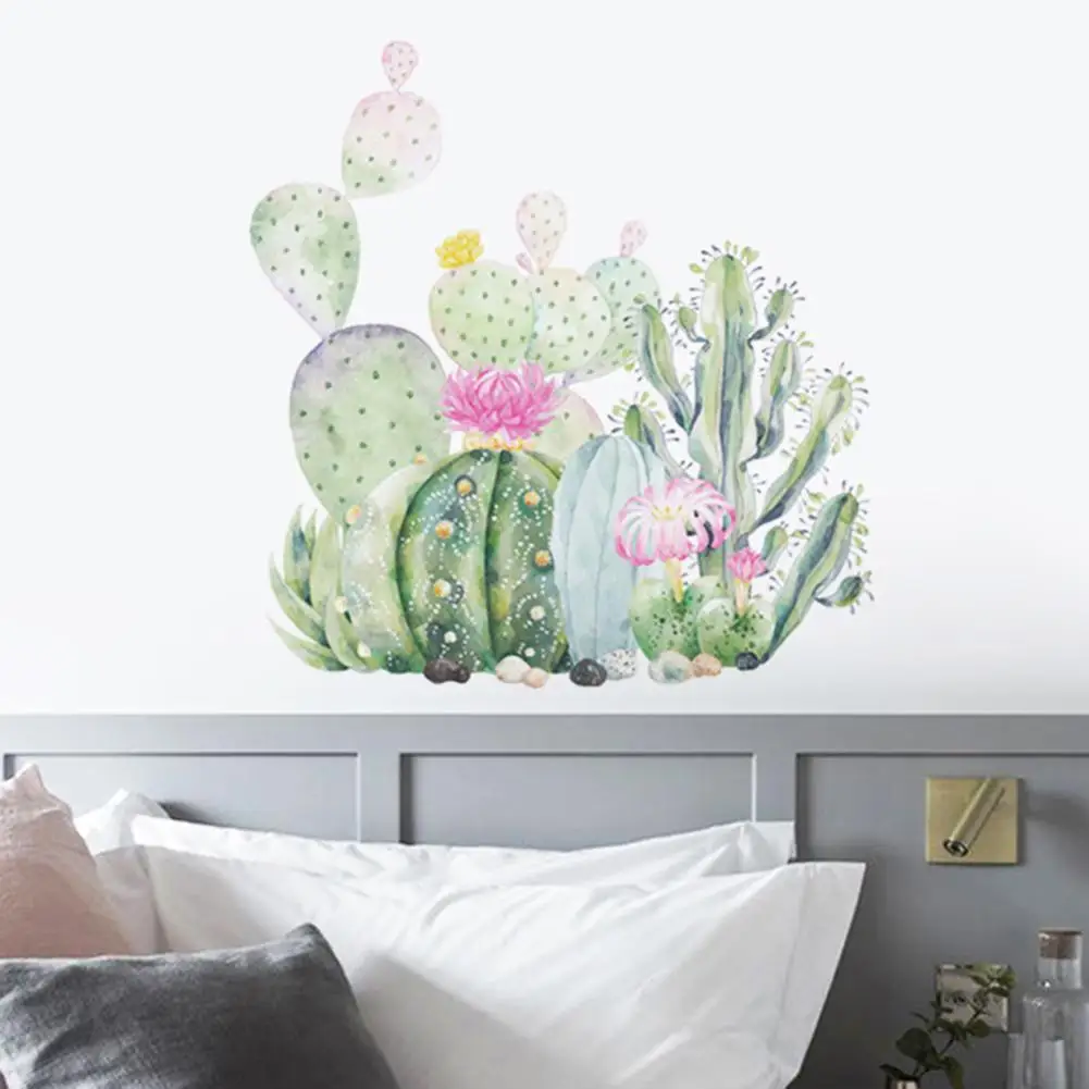 Кактус дизайн съемный Тропическое растение кактус стены Стикеры Настенная