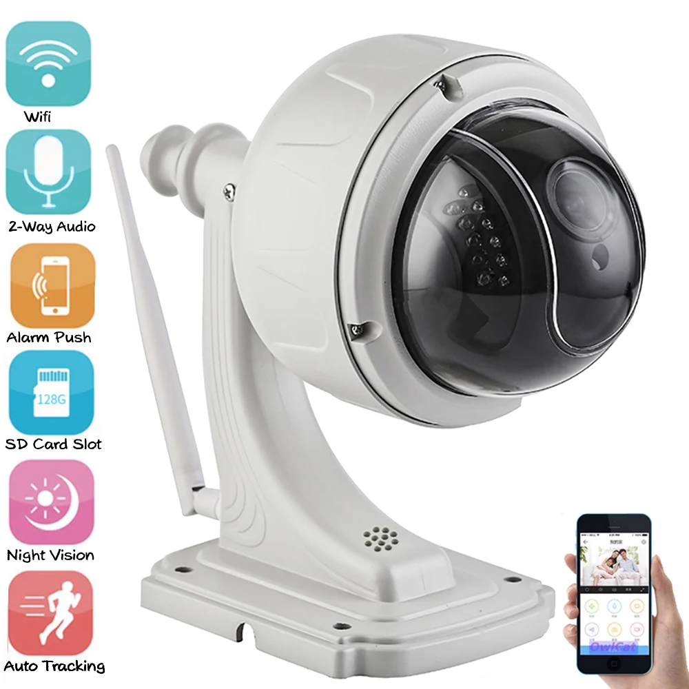 Купольная IP камера HD 5 Мп с автоматическим отслеживанием и обнаружением