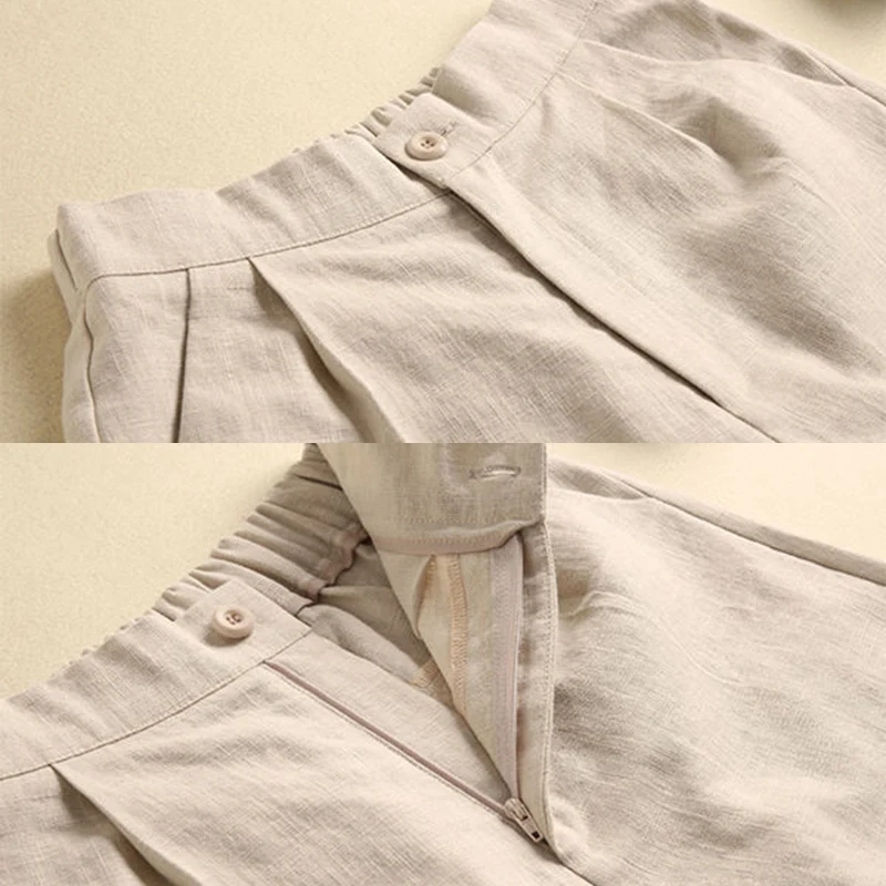 

Summer Shorts for Women Casual Loose Solid Cotton Linen Wide Leg Shorts Women's High-waist Shorts Student Girl Casual Outfit