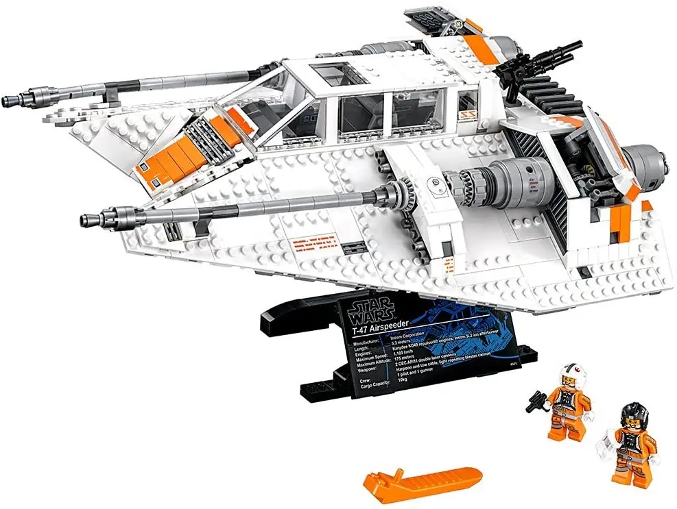 

75144 star Spaceship Series Snowspeeder Snowfield Plane Stand Building Blocks Model DIY Bricks Collection Toys Children Gift