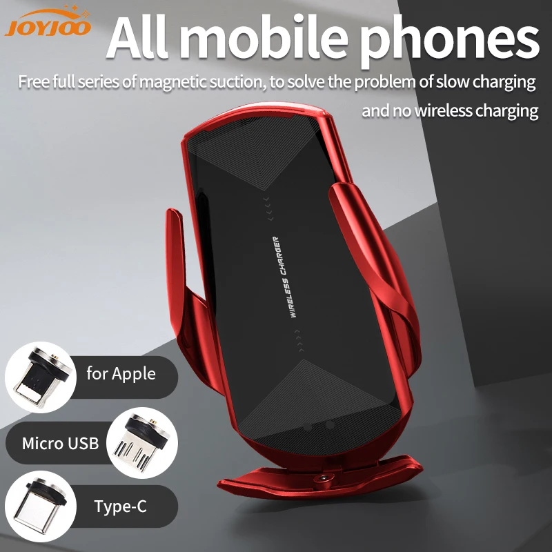 

Wireless Charger Auto Magnetic Fast Charging Fast Charging Infrared Induction Switch Phone Holder with 3 Magnetic Heads