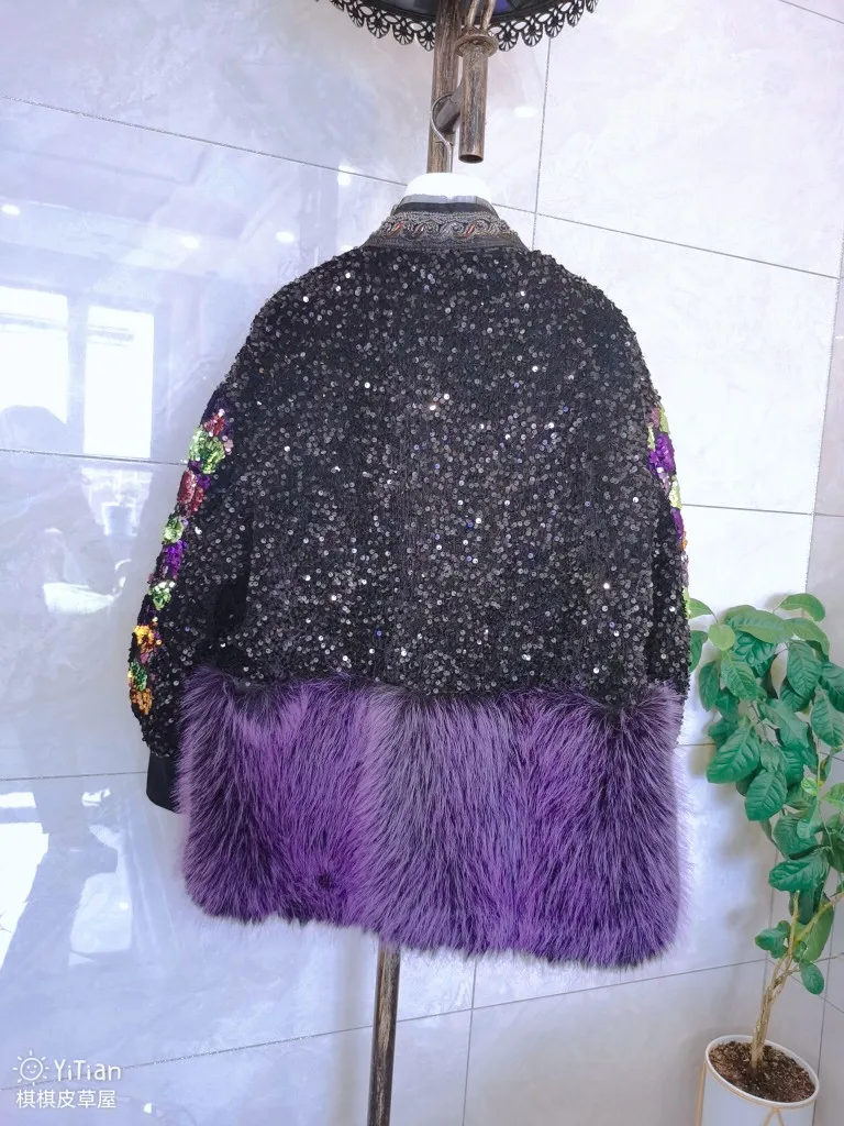 2021 Winter New Female Fashion High Street Fur Integrated Coat Women Office Lady Patchwork Mid-Length Faux Toka Lamb Wool Coat