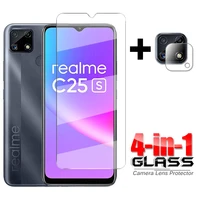 4 in 1 glass on realme c25s full glue tempered glass for oppo realme c25 s hd clear screen protector realme c25s camera glass