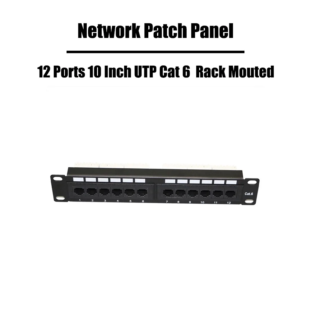 12 порты UTP Cat 5e/Cat 6 Неэкранированный сетевой патч Панель 1U Высота 10 дюймов стойку