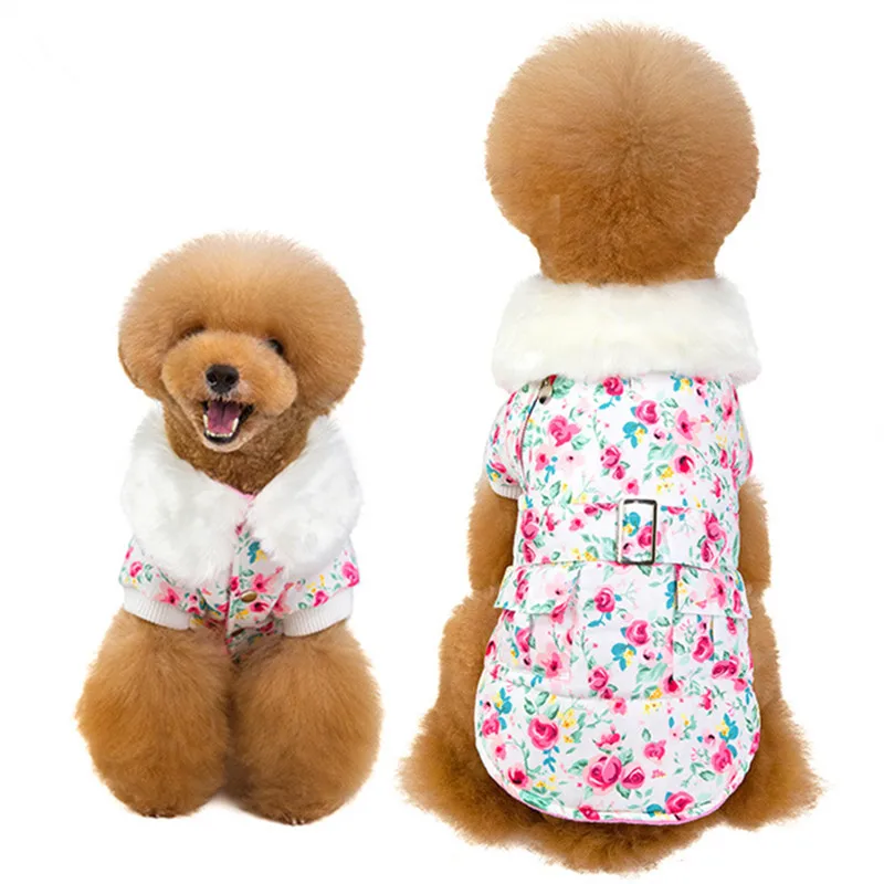 Collare di pelliccia vestiti caldi per cani giacca invernale per animali domestici Yorkshire Pomeranian barboncino Bichon Schnauzer Pug abbigliamento Costume per cani di piccola taglia