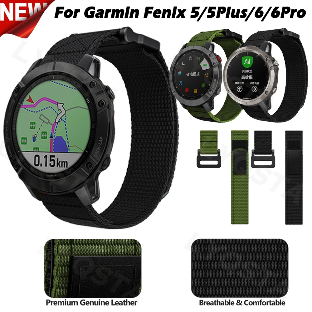 22mm Sport Velcro Nylon Strap For Garmin Fenix 5/5Plus/6/6Pro/Forerunner 935/945/Approach S60/S62 Watch Watchband Bracelet