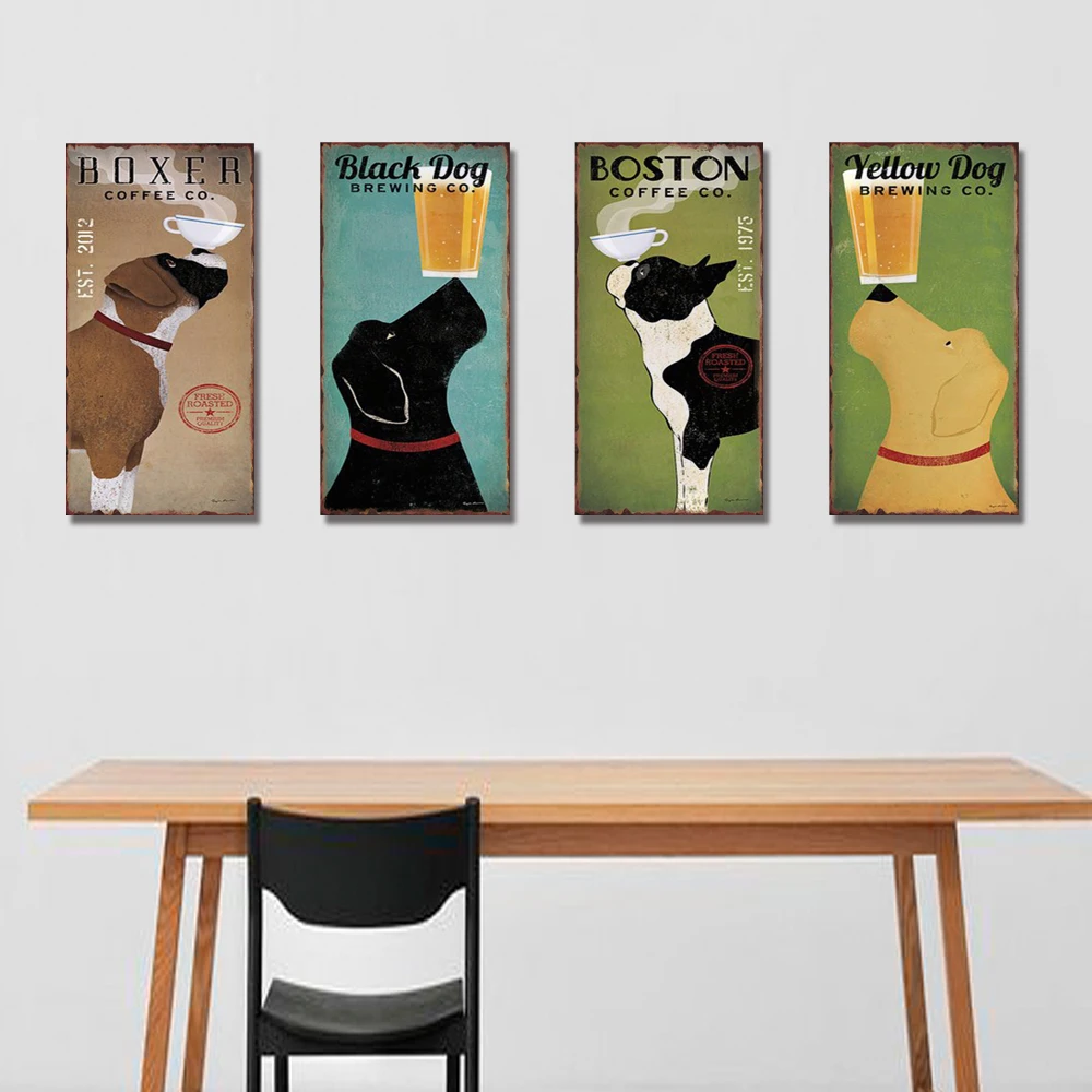 Dog Shabby Chic Home Bar Cafe Vintage Wall Decor Art Metal Tin Signs Pub Tavern Retro Decorative Plates Poster 15x30 | Дом и сад