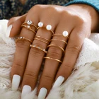 Tocona 8 шт.компл. богемные открытые золотые перстни с жемчугом для женщин элегантные обручальные кольца ювелирные изделия 9016