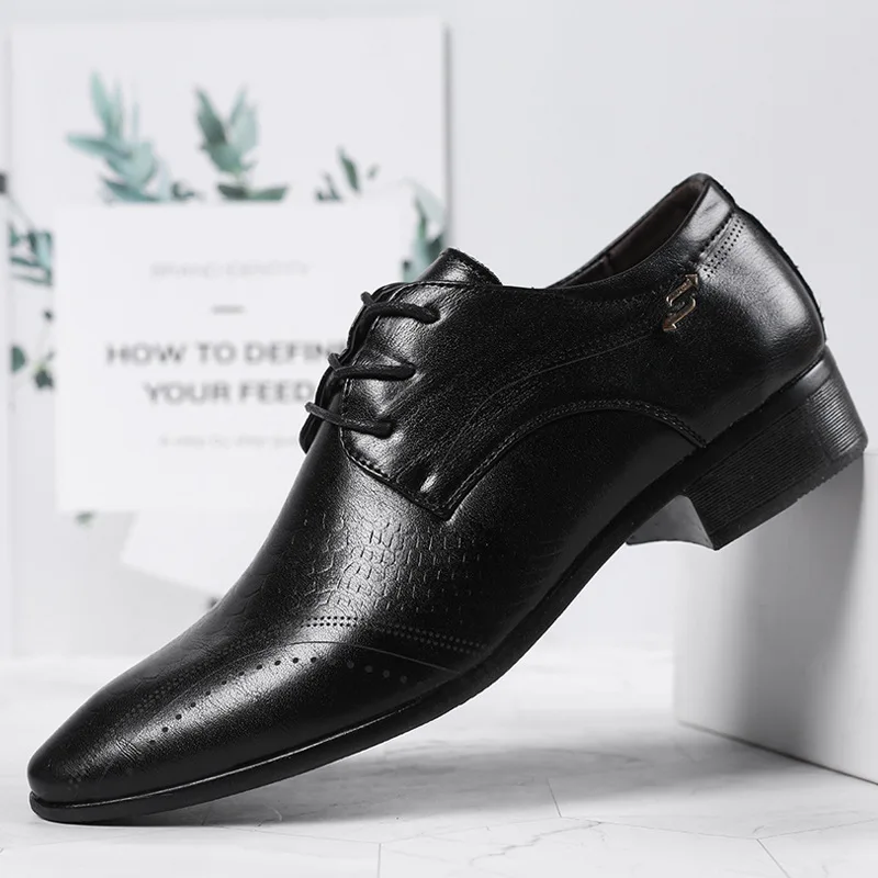 Мужская деловая обувь Mazefeng кожаная повседневная роскошная офисная высокого