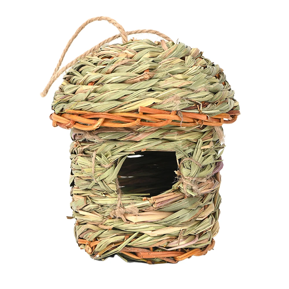 

Creative Hanging Bird Cage Nest Pet Grass Woven Nesting Houses Outdoor Garden Decoration Feeder Birdhouse House Natural Grass