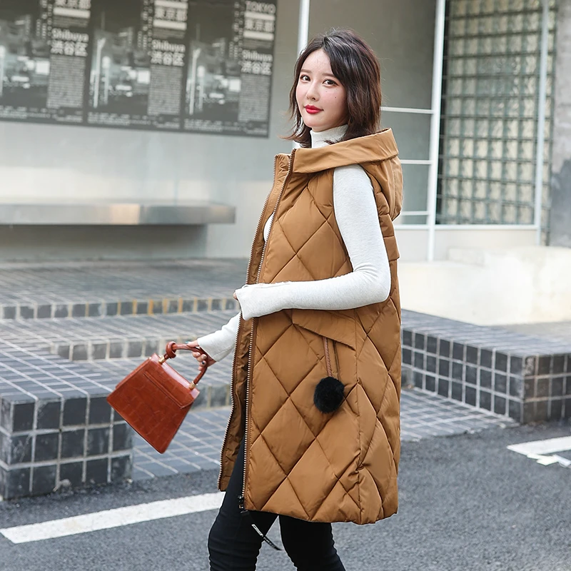 Новинка осенне-зимний жилет женский 2021 Женская куртка без рукавов с капюшоном