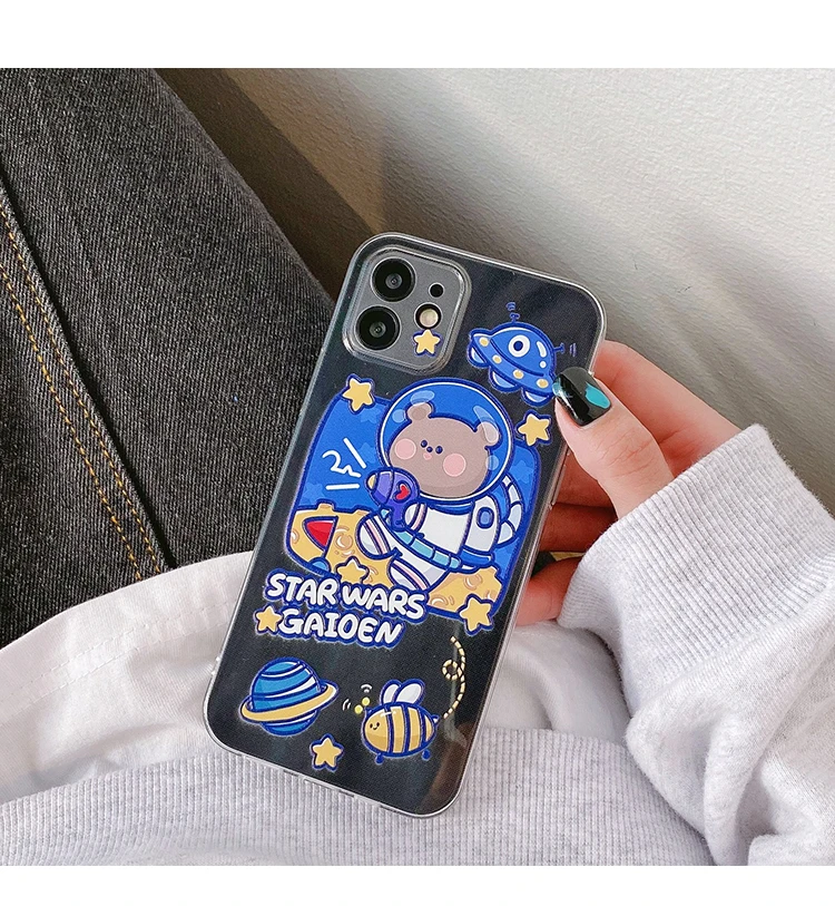 

Iphone Case Cartoon Pattern Astronaut Saturn Bear and Rabbit Apple Phone Case for Iphone Series Iphone12Promax 11 Pro 6/6Splus 7