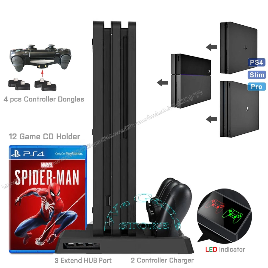 Подставка для контроллера PS4/PS4 Slim/PS4 Pro 3 в 1 | Электроника