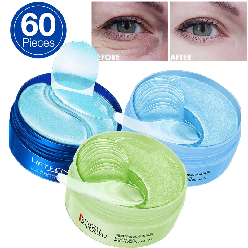 60 шт. маска для глаз с кристаллами и коллагеном гелевые патчи под глазами