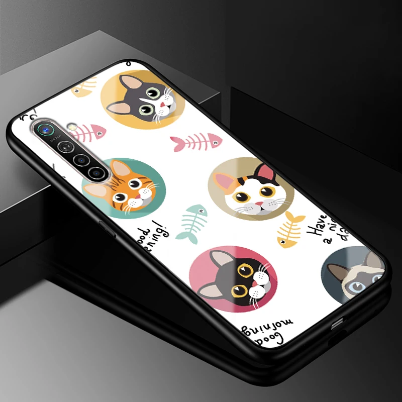 19 Для OPPO Realme X2 чехол 6,4 ''модный стеклянный Жесткий Чехол для задней панели телефона чехол s для OPPO Realme XT силиконовый бампер - Цвет: 19