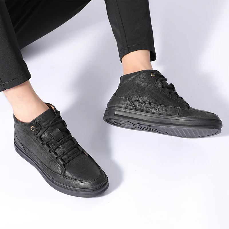 2019 г. Меховые теплые плюшевые зимние ботинки мужские повседневные хлопковая