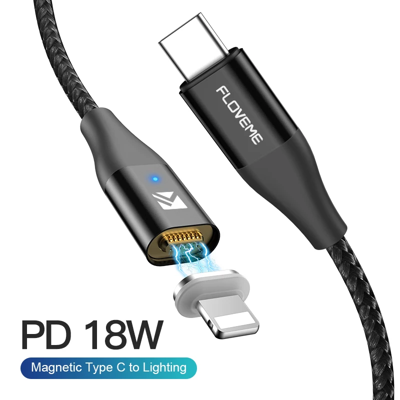 Кабель зарядный FLOVEME USB Type C 18 Вт магнитный для iPhone 11 XR x 7 8 Xiaomi mi 9|Кабели мобильных