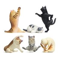 6pcs yoga poses cat figurines fairy garden home houses decor mini kitten miniatures landscape diy crafts accessories