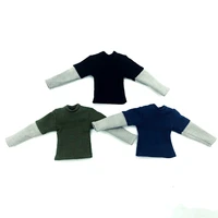 male doll 112 scale fashion casual patchwork t shirt sleeve long clothes models for 6 inches man body