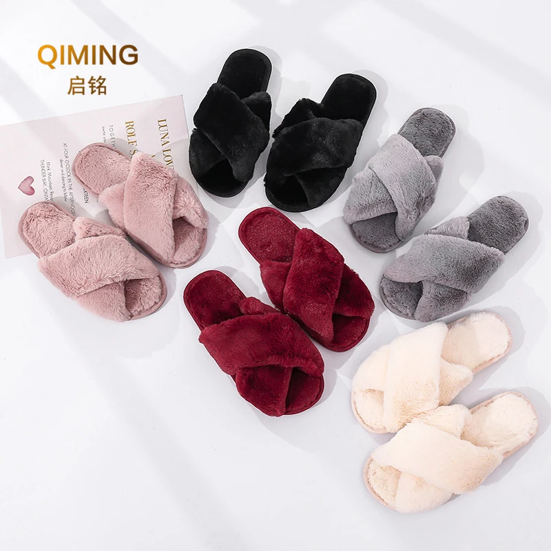 Тапки женские зимние на платформе искусственный мех без застежки плюшевые