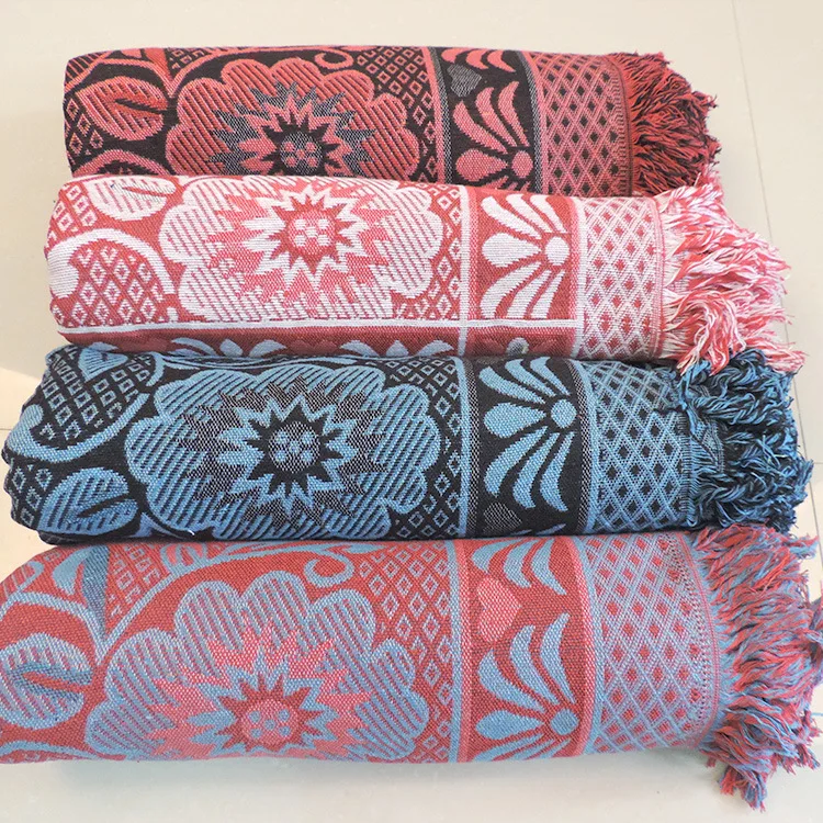 

Yaapeet Vintage Deer Pattern Blanket Retro Tasseled Sofa Towel Knitted Cotton Blanket Bed Sheet Throw Blanket