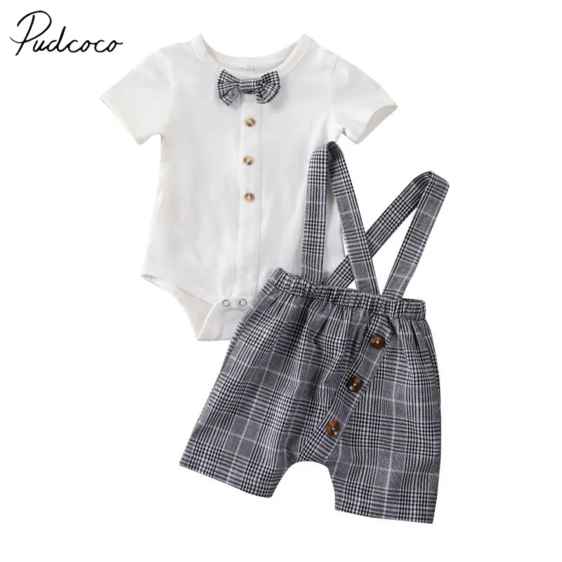 2020 Детская летняя одежда для новорожденных мальчиков комбинезон с