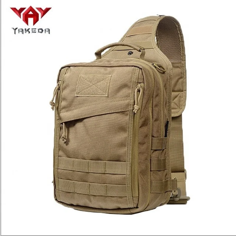 YAKEDA Outdoor Waterproof Walking Sling Bag With Concealed Gun Holster Design Mens Small Tactical Shoulder Chest Bag