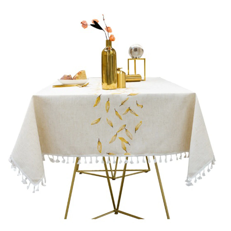 Скатерти из хлопка и льна с вышивкой в японском стиле|Скатерти| |