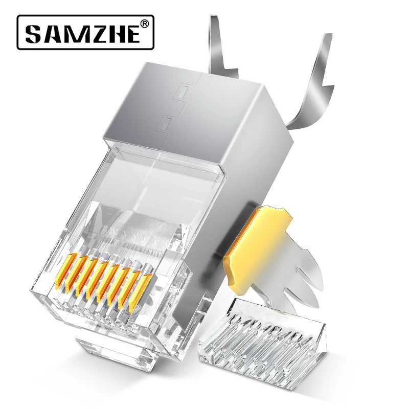 Модульный разъем RJ45 SAMZHE Cat6 8P8C штепсельная головка кабеля Lan 50 шт./30 шт./100 шт./100Psc Cat 6