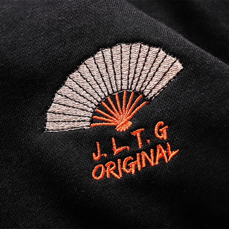 

Bebovizi Japanese Style Crane Folding Fan Print Hooded Japan Ukiyo-e Sweatshirts Hoodies Harajuku Hip Hop Pullover Streetwear