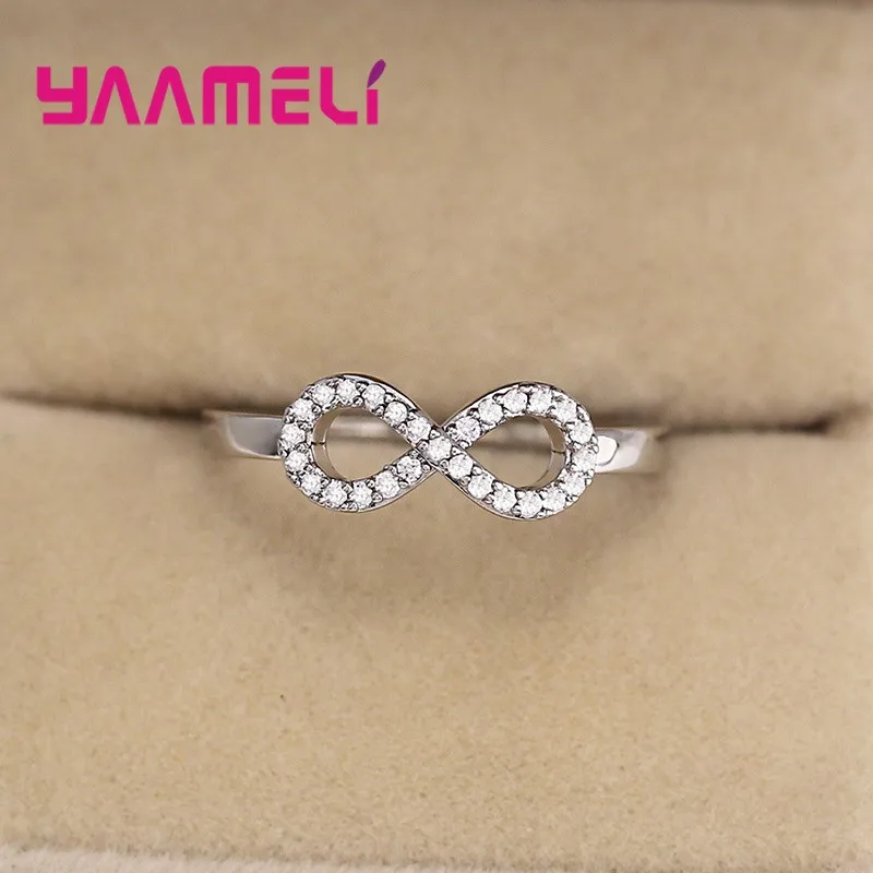 Роскошные однотонные серебряные кольца для женщин с вырезами номер 8