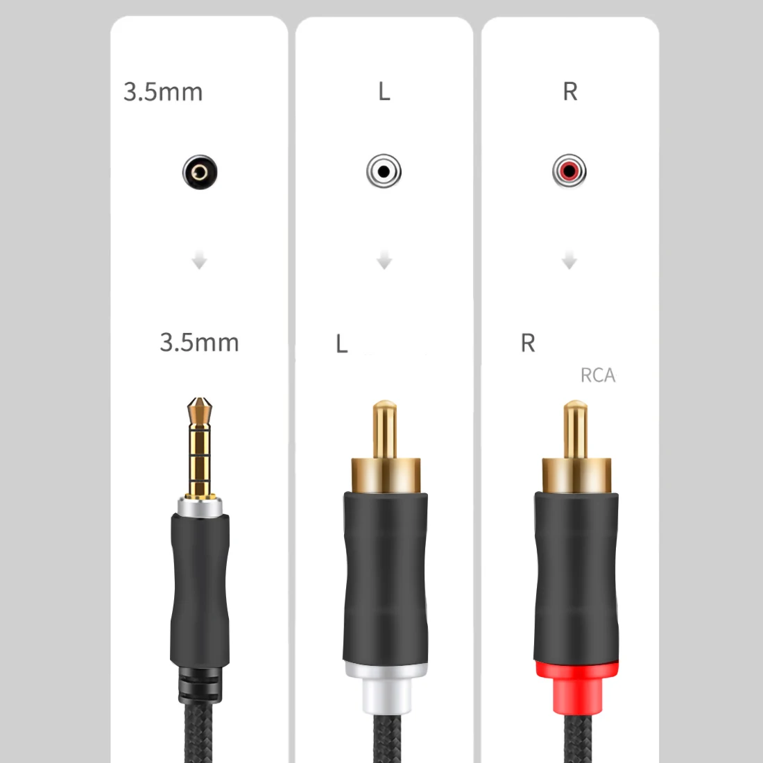 Аудиокабель RCA 2RCA на 3 5 аудиокабель с разъемом мм кабель Aux RAC 1 м 2 для телефона Edifer