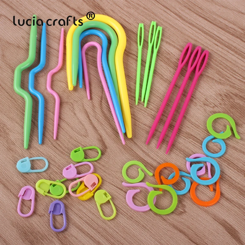 1 набор пластиковых U-образных зажимов для вязания крючком инструментов