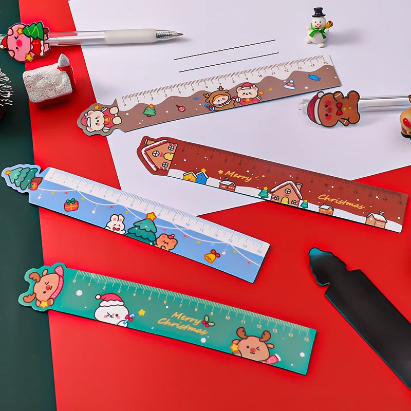 

Cartoon Christmas Magnetic Soft Ruler Scale 15Cm Cute Christmas Elk Teacher Student Drawing Learning Measuring Tool Stationery