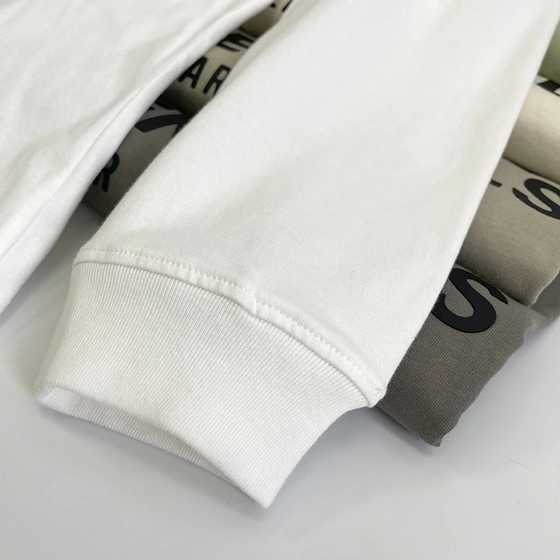 

2021 new trendy brand back letter loose long-sleeved T-shirt male and female couples with the same paragraph