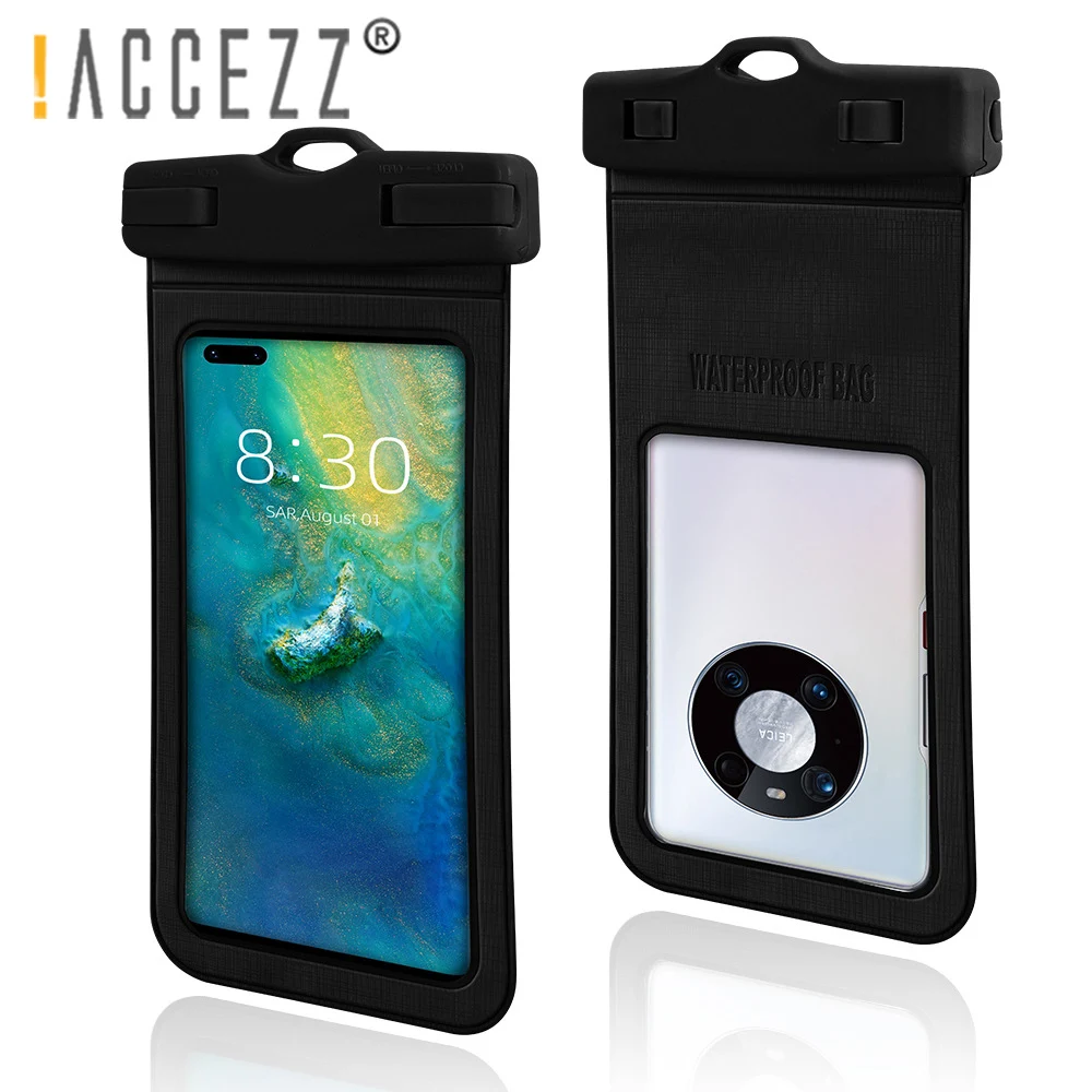 

!ACCEZZ 2021 New Waterproof Bag Case IPX8 Water proof Phone Bag PVC Underwater Swim Diving Universal For Under 7.2 inches Phone
