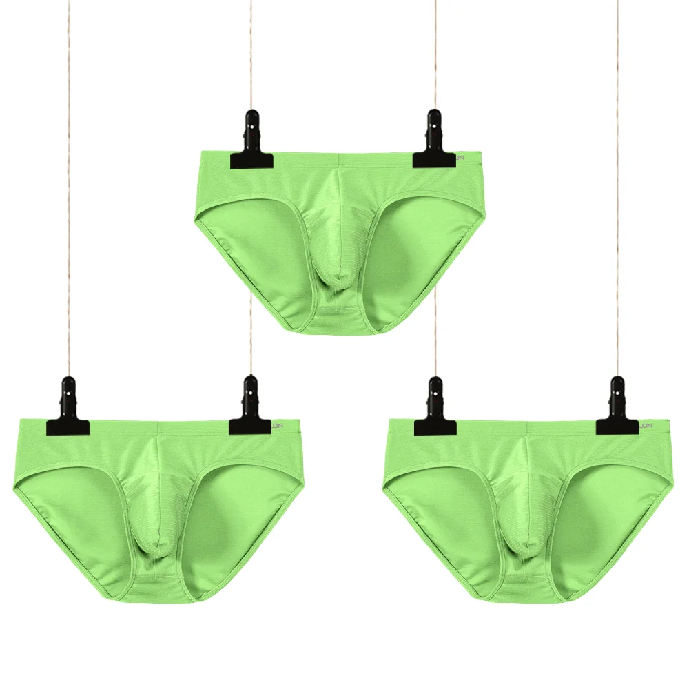 Men's Briefs Sexy Bikini Nylon Comfortable Breathable Men Panties Male Soft Underwear Solid Color 3PCS