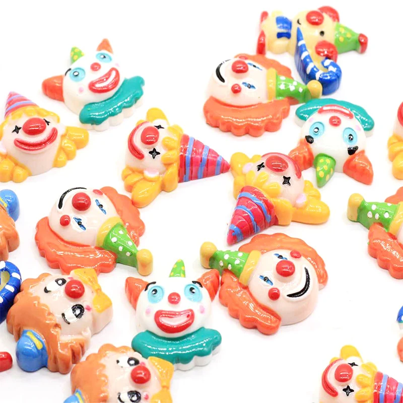 10 шт. в виде мультяшного клоуна полимерные Стразы плоские с оборота кабошон