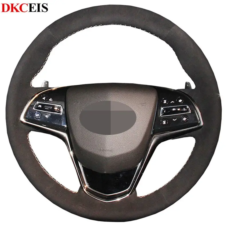 Сделай Сам сшитая вручную Черная мягкая замша фототкань для Cadillac CTS 2014 2016 ATS 2013